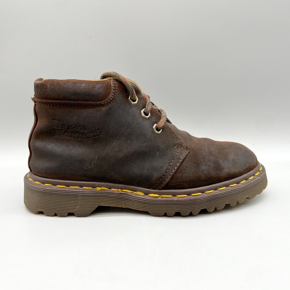 VTG Dr Martens 8057 Womens 4/ 6 Chukka Boots Brown Nubuck Leather MIE Y2K Rugged